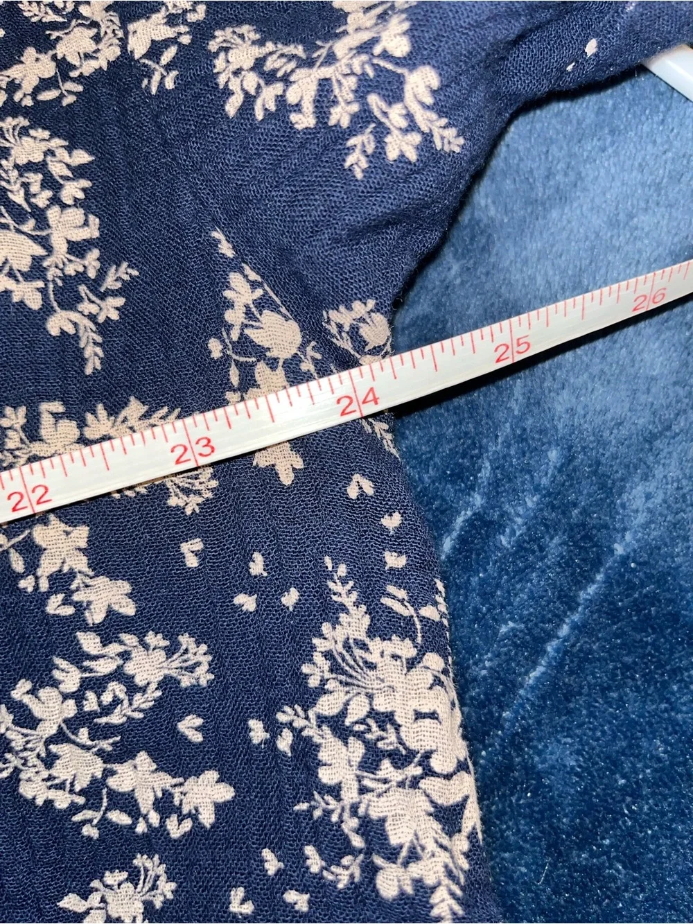 Wonderly Navy Blue & White Floral Midi Dress 100% cotton